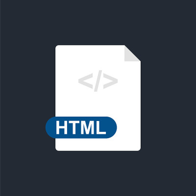 Html文件图标。超文本标记语言。向量