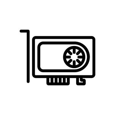 现代显卡图标矢量轮廓插图