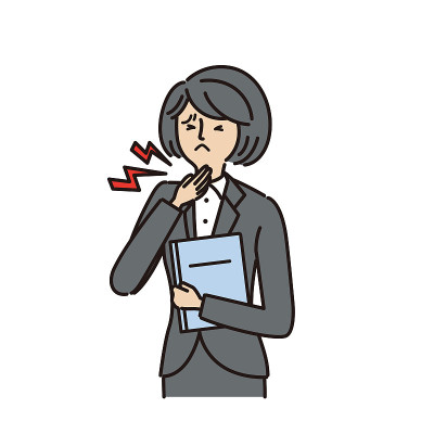 疾病、症状、喉咙痛、女性(中风及补水)