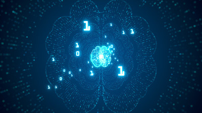 人工智能(AI)大脑数字数据概念。