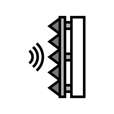 隔音层颜色图标矢量插图