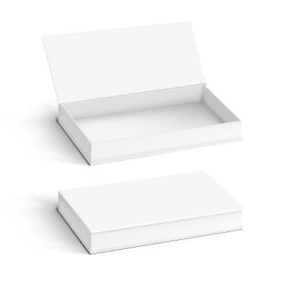Realistic Open And Close White Package Cardboard B
