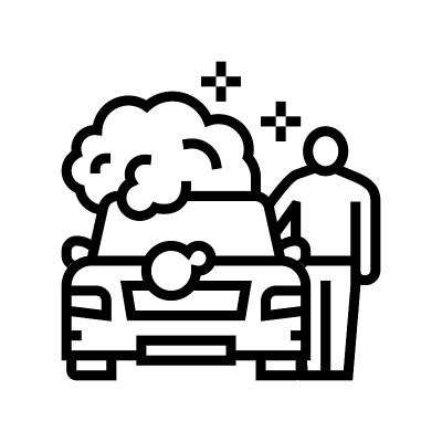 客户洗车线图标矢量插图