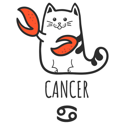 巨蟹星座，猫星座，占星星座。猫的星座。星座的宠物。