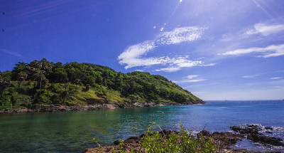 夏季亚洲泰国海滩蓝天，普吉岛