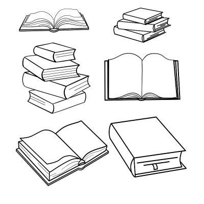 一套书的草图。矢量插图。