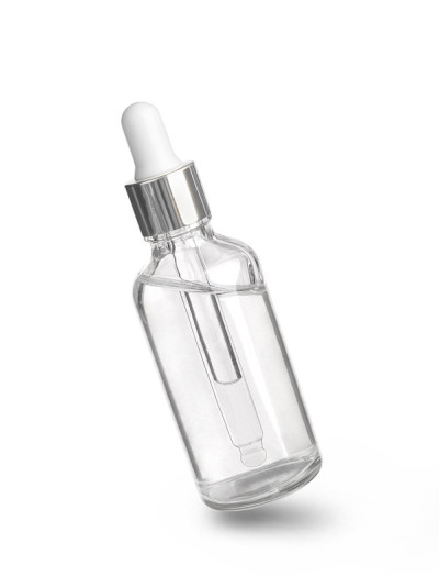 白色隔离的医用玻璃瓶