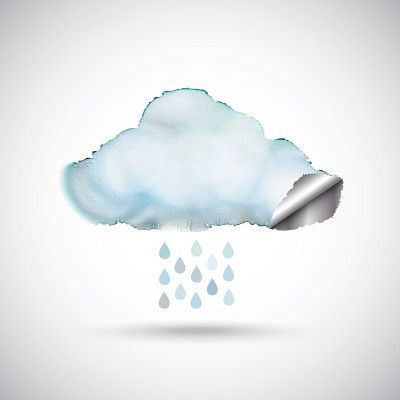 水彩画雨云
