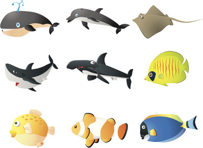 卡通海洋生物