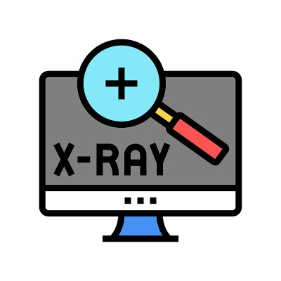 计算机屏幕彩色图标矢量图的x射线放射学研究