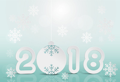 2018年文字在干笔画徒手风格在快乐新年的概念