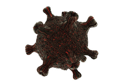 白色背景上分离的细菌病毒细胞- 3d插图