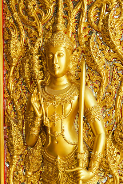 古老的泰国工艺艺术在著名的庙宇塔颂寺。