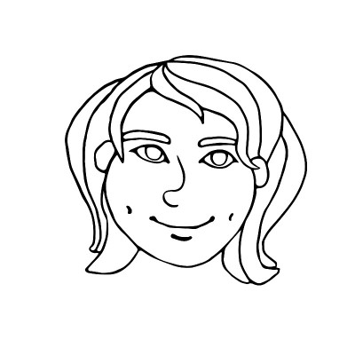 矢量轮廓脸人。手绘线条艺术插图。一个男人、女人、男孩、女孩的头，在一个涂鸦的风格，孤立在一个白色的背