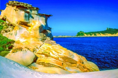 台湾海岸独特的岩层，野柳地质公园