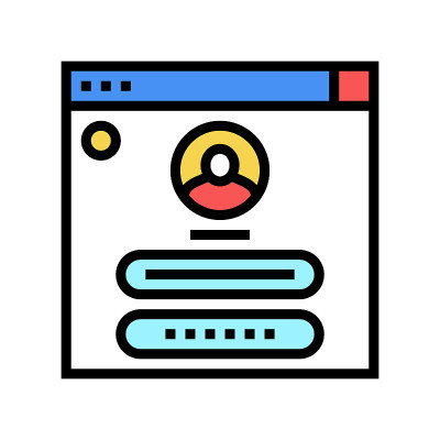 用户识别颜色图标矢量插图标志