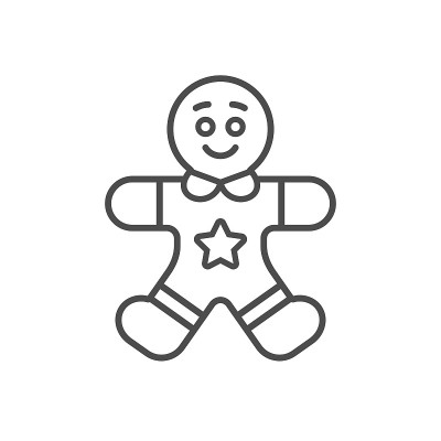 姜饼人矢量插图图标