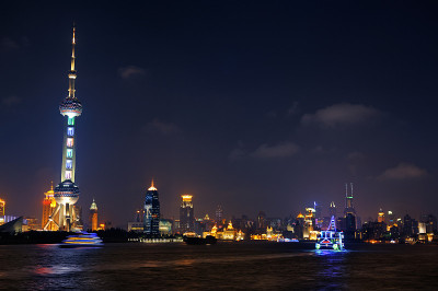 上海浦东陆家嘴经济区夜景