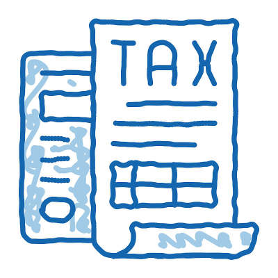 税务计算器涂鸦图标手绘插图