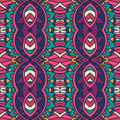 Colorful Tribal Ethnic Festive Abstract Floral Vec