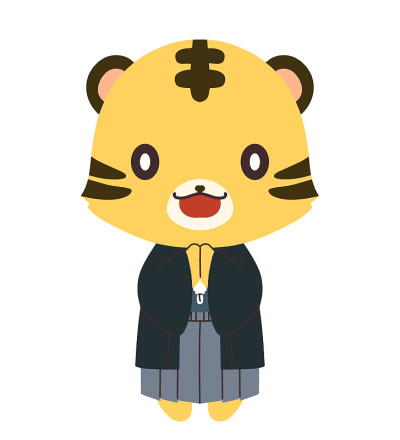 老虎男孩穿着和服祈祷的人物插图