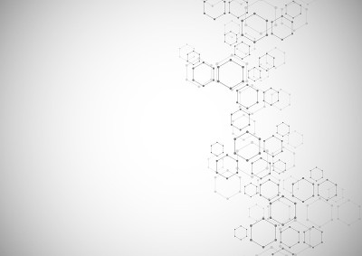 向量六角背景。线和点的数字几何抽象。几何抽象设计。