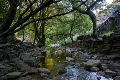 Drave瀑布cascata景观在Arouca Serra da Freita，葡萄牙