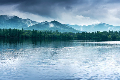 风景迷人的西湖，杭州，中国
