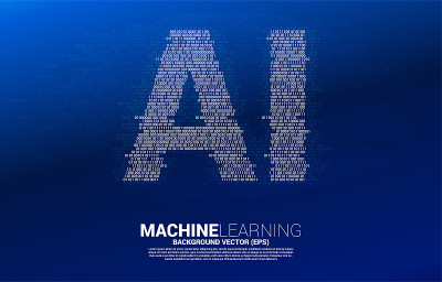 AI从1和0二进制码数字矩阵风格。