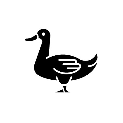 家鸭黑色字形图标