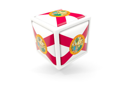 佛罗里达州的州旗立方体图标。美国地方旗帜