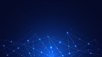 抽象的技术背景与连接点和线。全球网络连接和通信的数字技术。