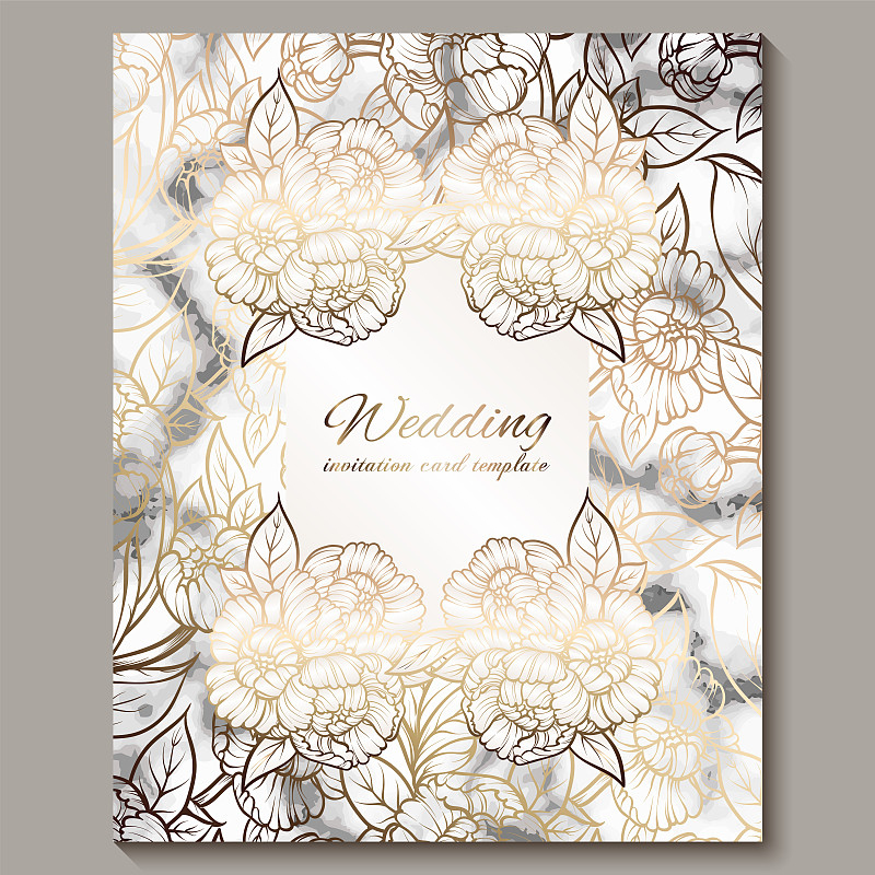 Luxury and elegant wedding invitation cards with m