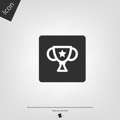 Champion cup icon. Vector illustration sign