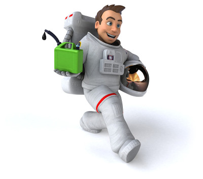 有趣的宇航员- 3D插图