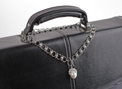Women`s silver necklace with baroque pearl pendant