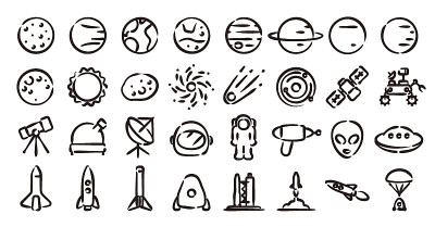 空间和行星图标集