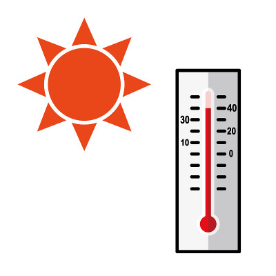 太阳和温度计。