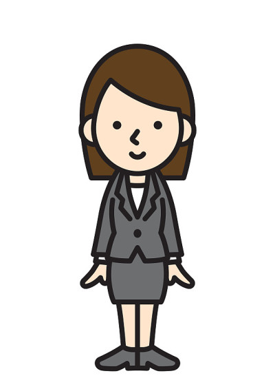 穿着西装工作的年轻女子