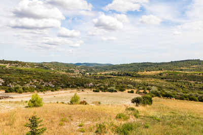Minerve村庄周围的乡村景观(Occitanie，法国)