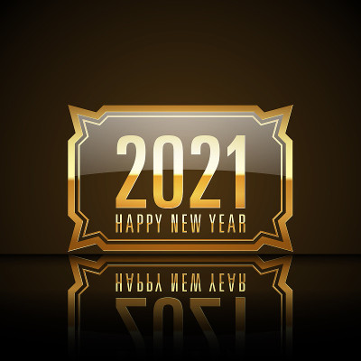 2021年新年快乐文本设计向量。