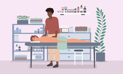 按摩室里的按摩师