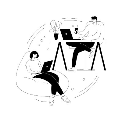 协同抽象概念矢量图。