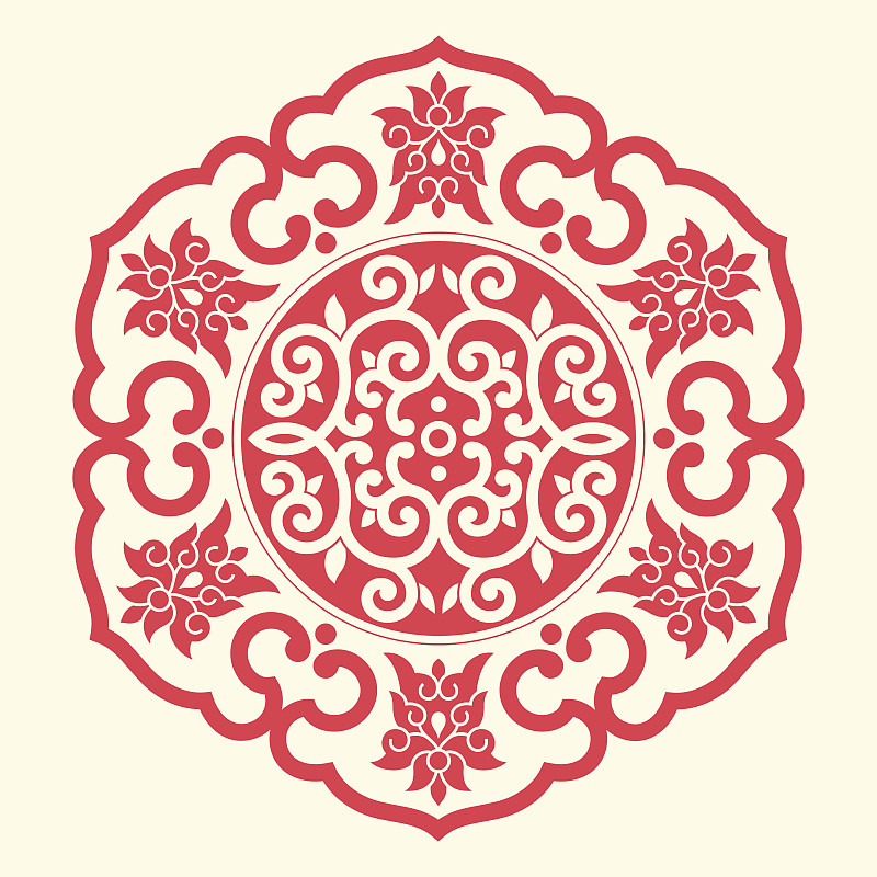 中国风格的花卉图案