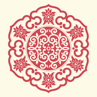 中国风格的花卉图案