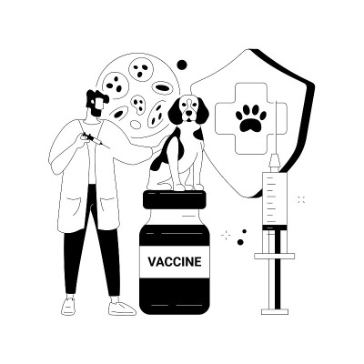 狂犬病和你的宠物抽象概念矢量插图。