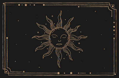 Occultism, magic, Frame  mythology, set illustrati