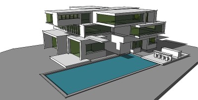 3D插图建筑建筑。