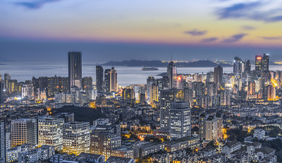 青岛城市建筑景观与天际线