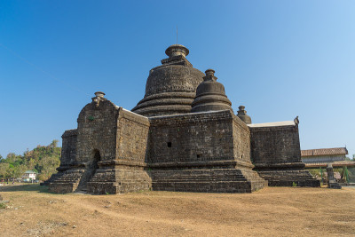 缅甸Rhakine州Mrauk U古城的Le-Myet-Nna庙地标